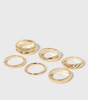New Look 6 Pack Gold Minimal Stacking Rings